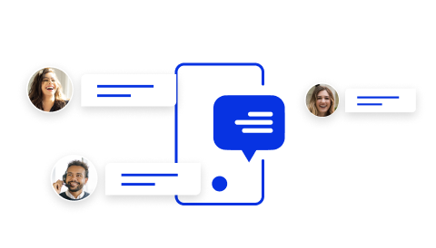 comm100 can be integrated with SMS or text messages