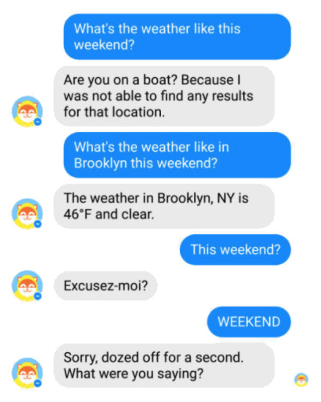 Not programming the chatbot correctly