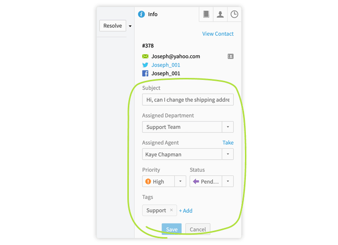 comm100 ticketing and messaging enables you to create a ticket, assign agents, set priorities for customer enquiries