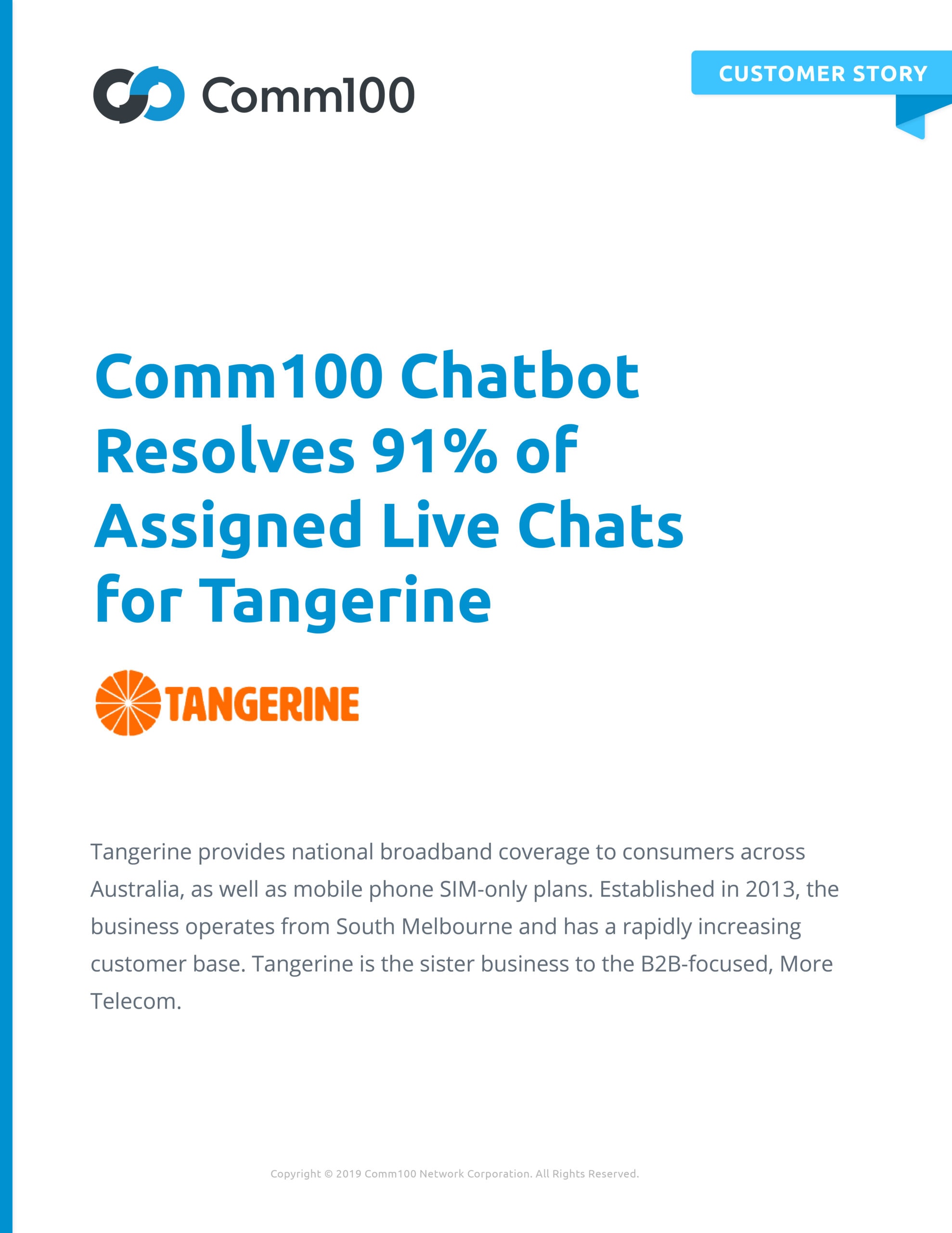 comm100 tangerine chatbot