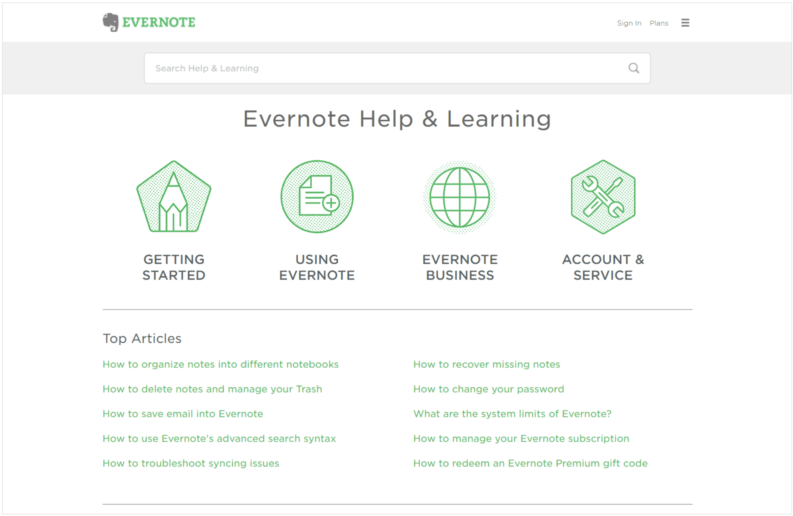 evernote knowledge base