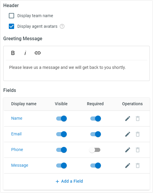 Comm100 Live Chat Customize Offline Message Window