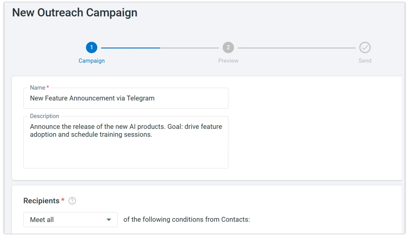 set up an outreach campaign