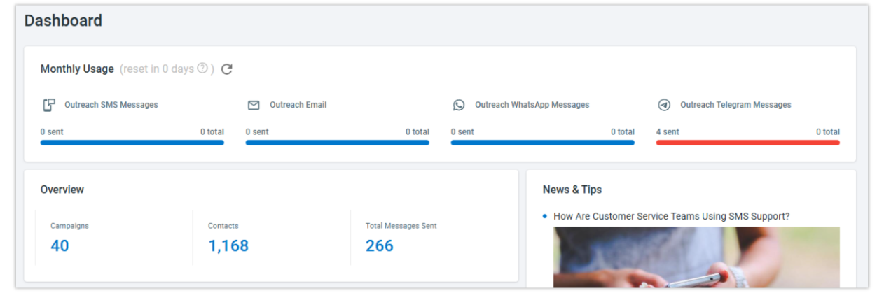outreach dashboard