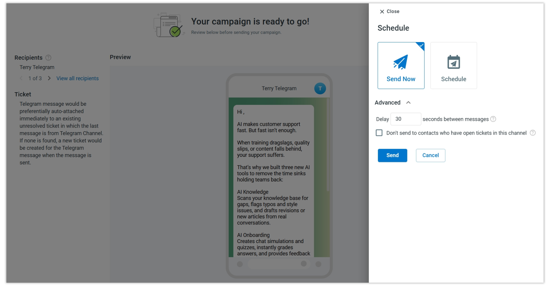 schedule and monitor delivery