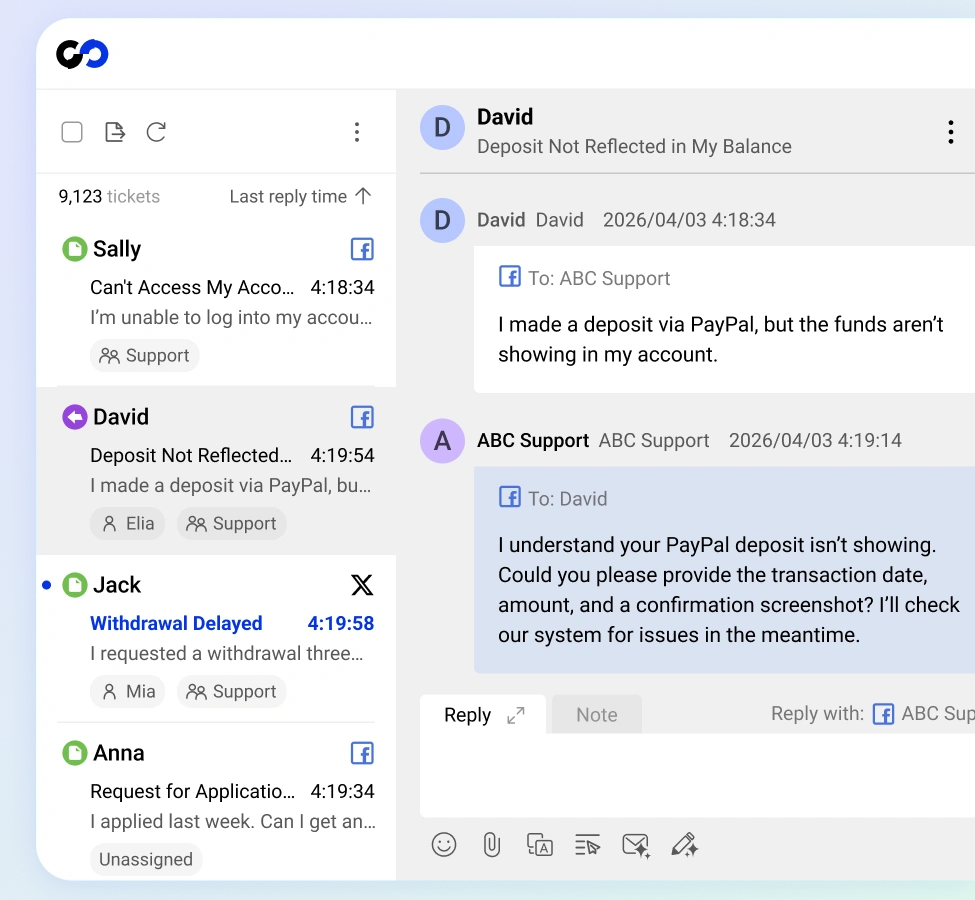 Offer Customer Service via Facebook within Comm100 