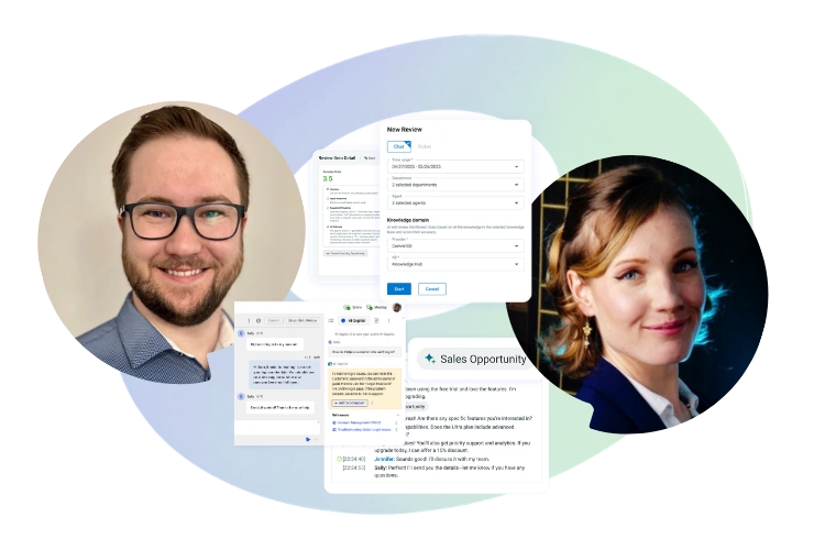 New AI Products - AI Copilot, AI Insights, AI Quality Assurance Webinar hero banner