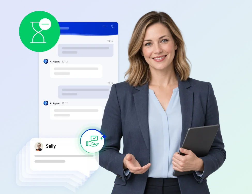 Section 2 image Banking support agent accessing information across multiple systems during a customer conversation