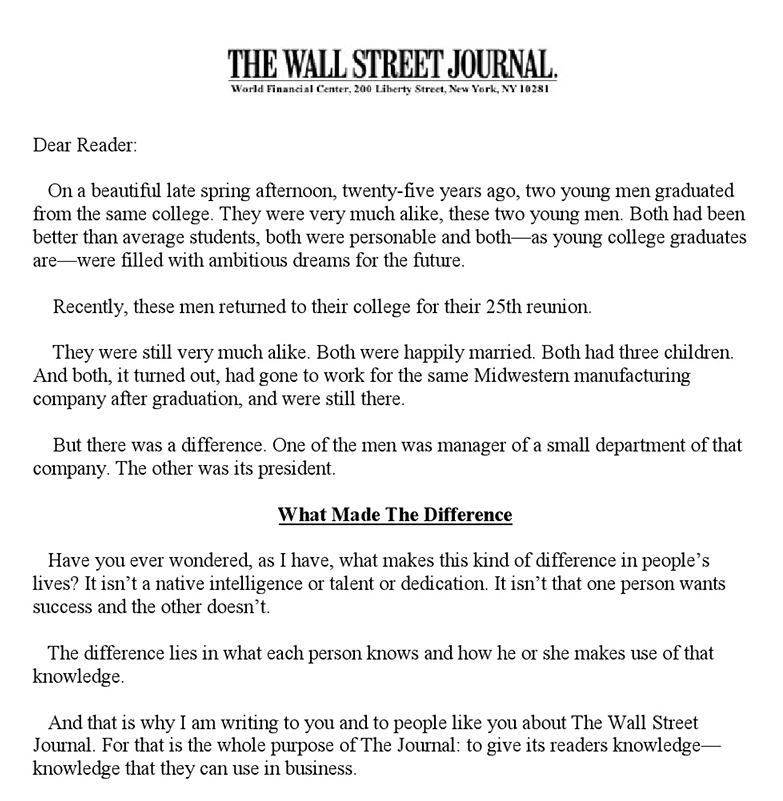 How to Write Powerful B2C Sales Letters and Emails - WallStreet Journal