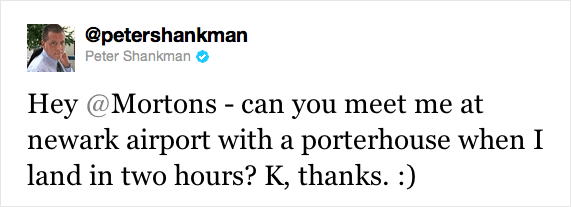 example twitter of Peter Shankman