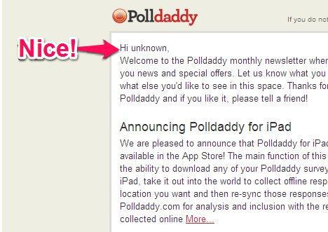 Polldaddy email marketing mistakes