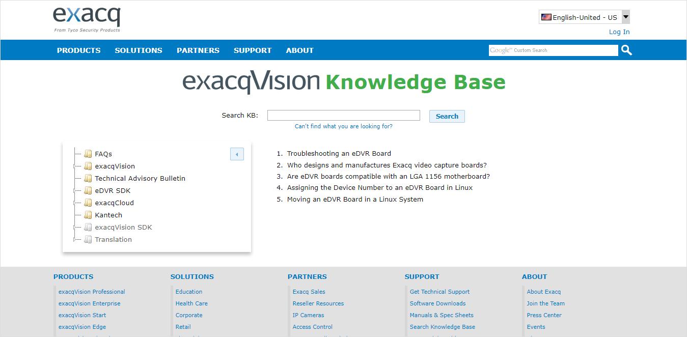Knowledge Base Examples - Exacq
