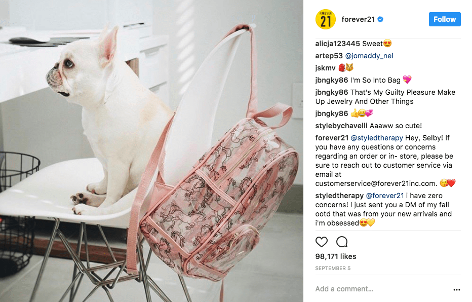 social media customer service Forever21