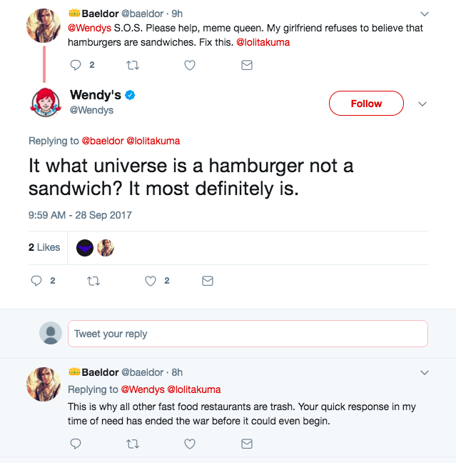 social media customer service Wendy's