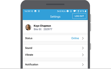 Live chat app for android