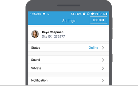 Live Chat App for Android - Sound & Vibration