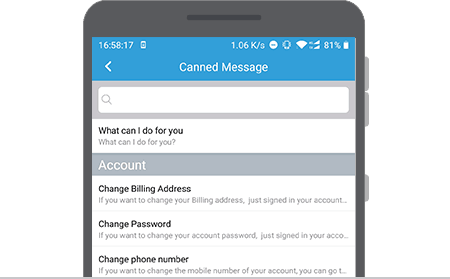 Live Chat App for Android - Pre-Defined Messages & URLs