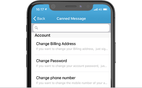 iPhone Chat App - Canned Messages & URLs