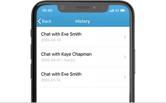 iPhone Chat App - Chat History