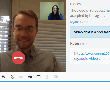with comm100 audio and video chat, you can provide customer supports in real time and face-to-face