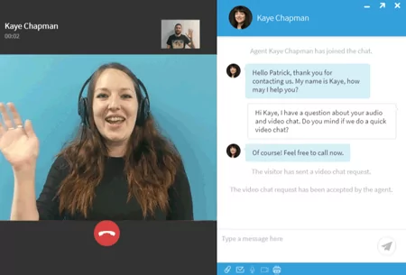 you can use Comm100 audio and video chat to talk to your customers in real-time
