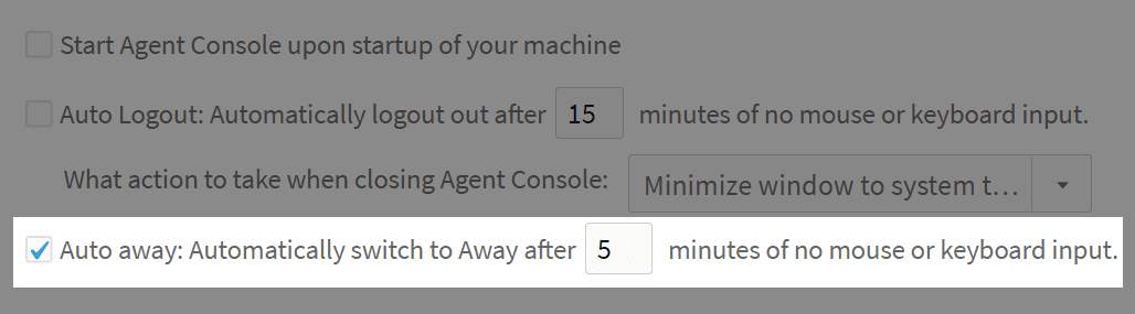 Auto Away Setting