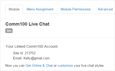 Joomla! Chat Plugin - Access Live Chat Console from Joomla! Admin Panel