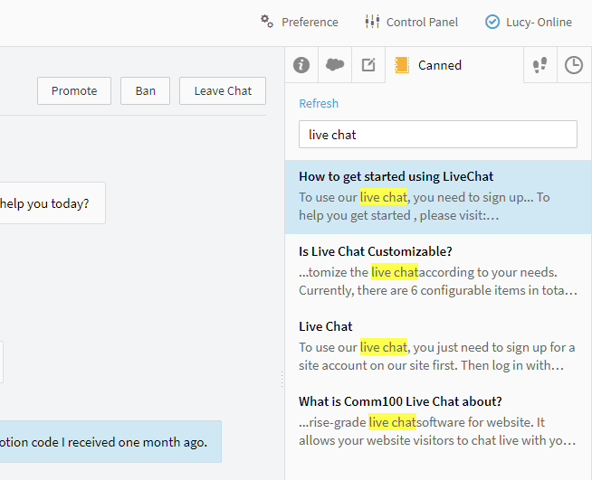 How to Quickly Send out Canned Message During Chat