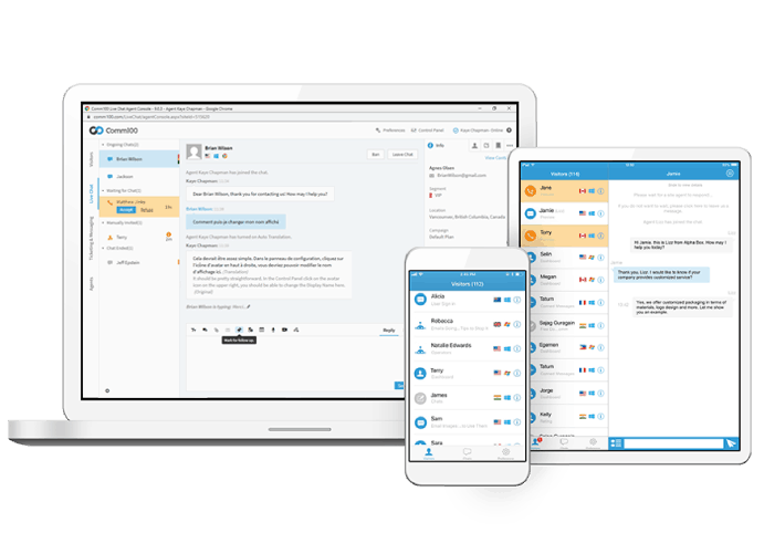 you can access Comm100 platform whenever and wherever you want as it supports web, mobile, and in-app messaging